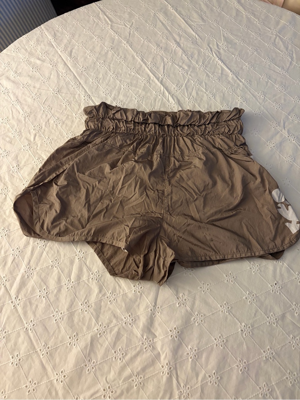 Women's High-Waist Athletic Shorts - Taupe